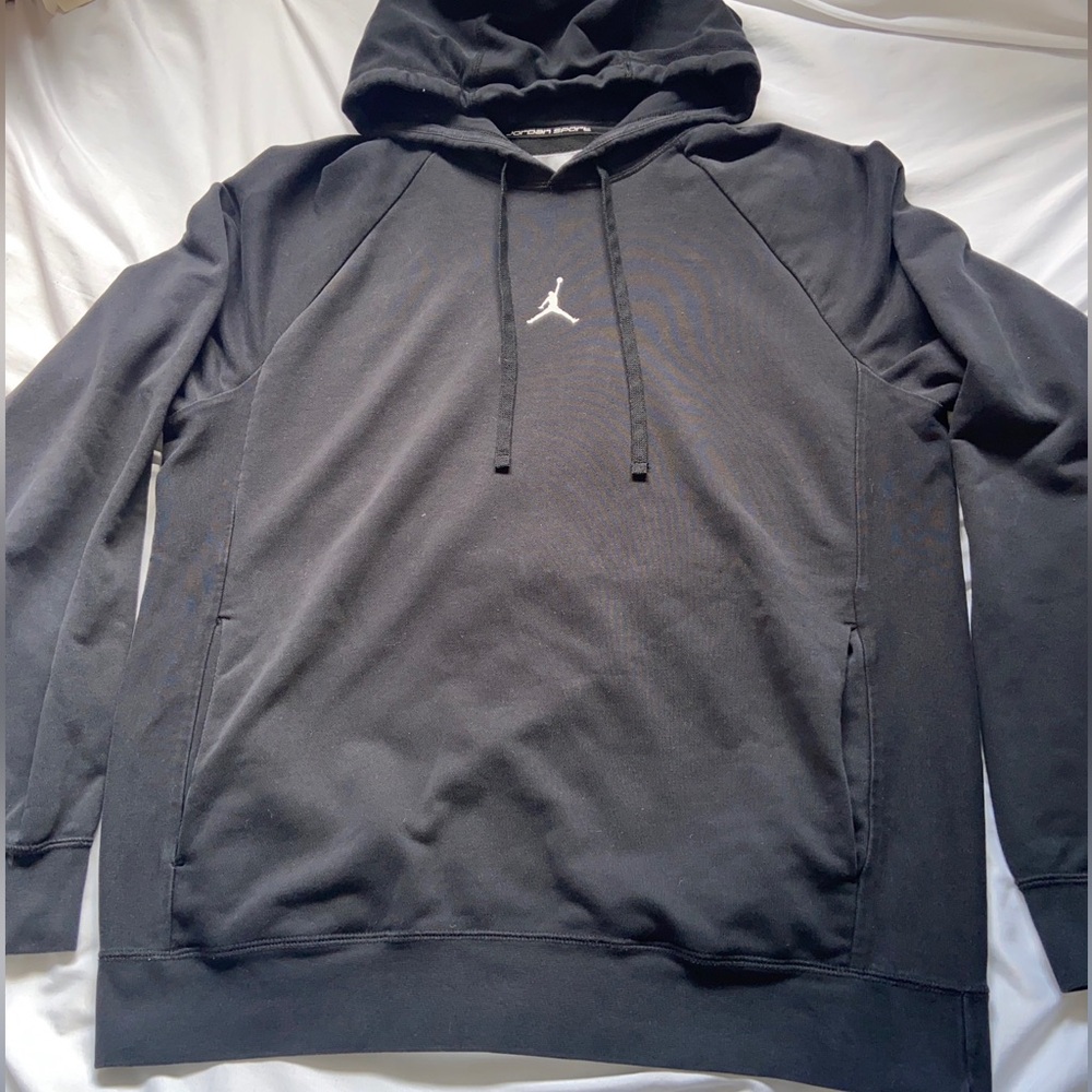 Jordan Sport Brand Black Hoodie Sweater Men's Size Large Dri-Fit Jumpman Bball